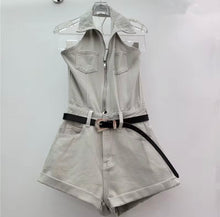 Load image into Gallery viewer, Grey Denim Romper
